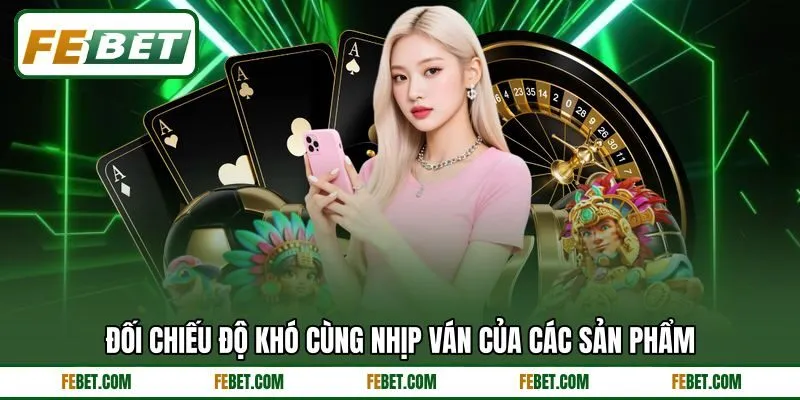 Đối chiếu độ khó cùng nhịp ván của các sản phẩm Đối chiếu độ khó cùng nhịp ván của các sản phẩm