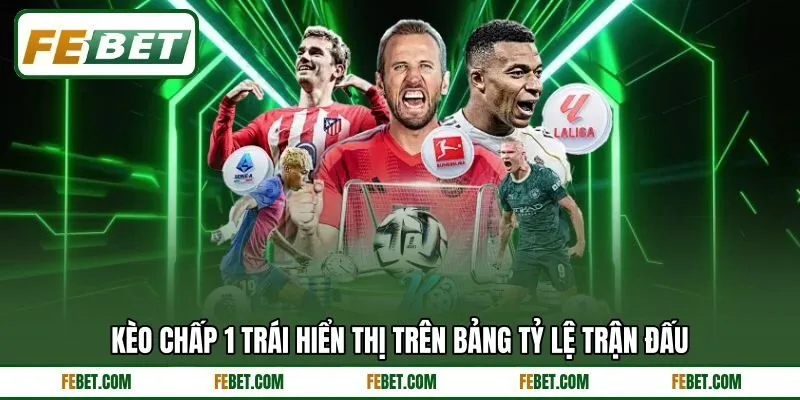 Kèo chấp 1 trái hiển thị trên bảng tỷ lệ trận đấu