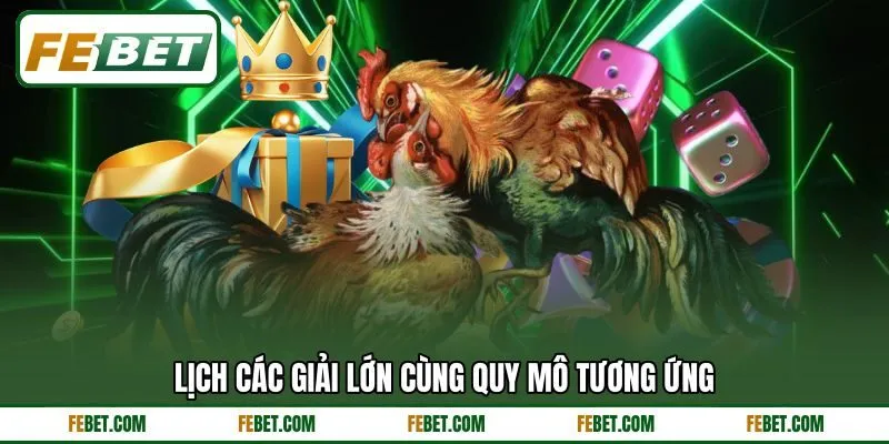 Lịch các giải lớn cùng quy mô tương ứng