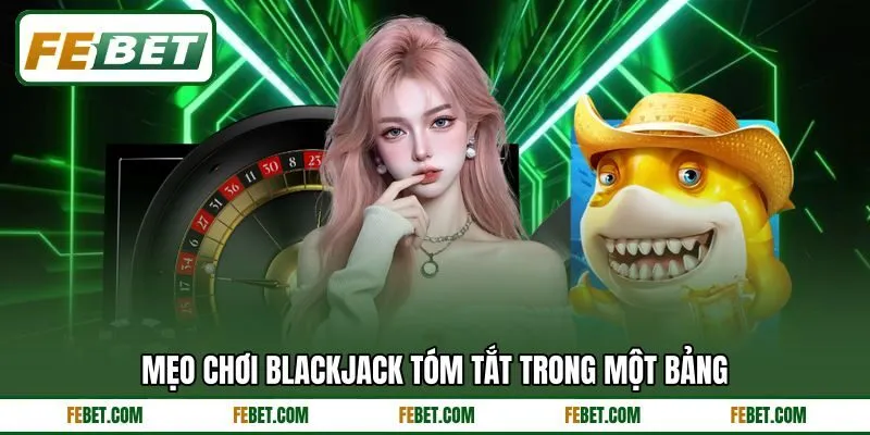 Mẹo chơi blackjack tóm tắt trong một bảng Mẹo chơi blackjack tóm tắt trong một bảng